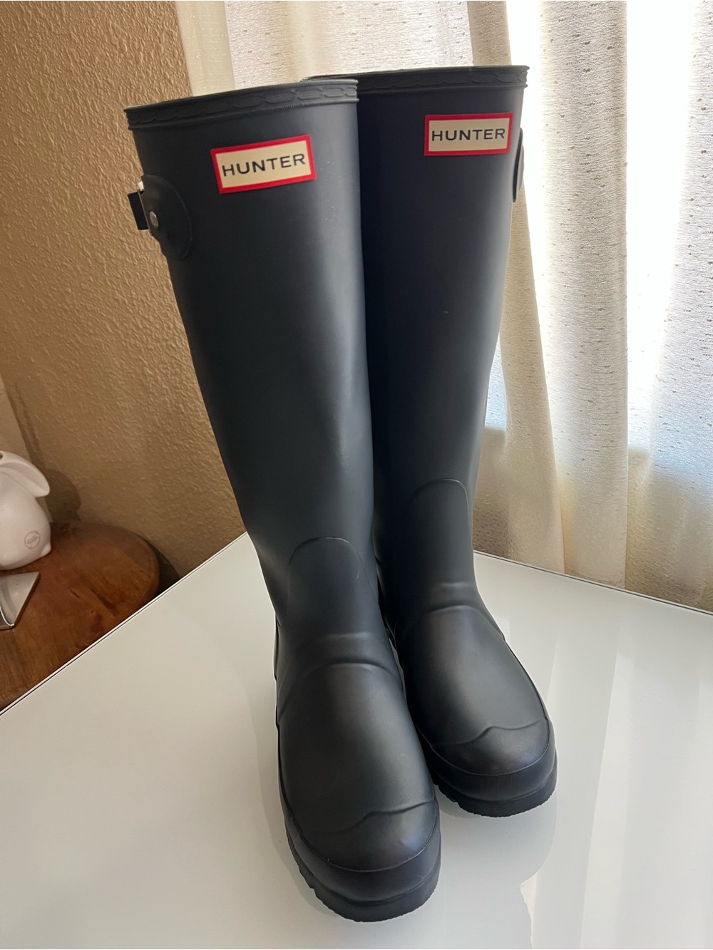 HUNTER ORIGINAL TALL DARK BLUE RAIN BOOTS